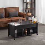 Lift Top Coffee Table Modern Furniture Hidden Compartment And Lift Tabletop Black