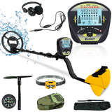 New Metal Detector Discrimination Mode Waterproof LCD 10inch Metal Finder Treasures Seeking Tool w/Shovel ,Bag ,Headphone And Head Lamp