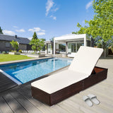 Outdoor Leisure Rattan Furniture Pool Bed / Chaise (Single Sheet)-Brown