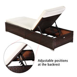 Outdoor Leisure Rattan Furniture Pool Bed / Chaise (Single Sheet)-Brown