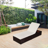 Outdoor Leisure Rattan Furniture Pool Bed / Chaise (Single Sheet)-Brown