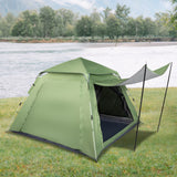 Spring Quick Open Four-Person Family Tent Camping Tent Green