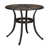 23.6inch Phoenix Table Round Garden Cast Aluminum Table Bronze