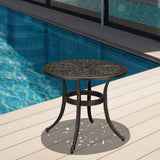 23.6inch Phoenix Table Round Garden Cast Aluminum Table Bronze