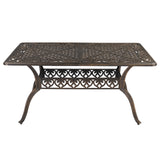 59in Desktop Mosaic Garden Cast Aluminum Table Bronze (WITHOUT CHAIRS)