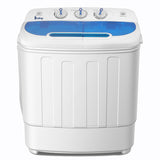 Compact Twin Tub with Built-in Drain Pump XPB46-RS4 13Lbs Semi-automatic Twin Tube Washing Machine US Standard White & Blue