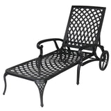 193*64.5*93cm Backrest Adjustable Courtyard Cast Aluminum Lying Bed Black