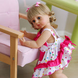 All-Plastic Simulation Doll: 22 Inches Cute Polka Dot Skirt