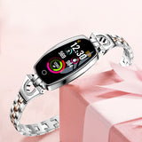 H8 Women Fashion Exquisite Color Screen Smart Watch Heart Rate Blood Pressure Monitor Fitness Tracker Silver