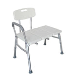 Medical Bathroom Safety Shower Tub Aluminium Alloy Bath Chair Transfer Bench with Wide Seat & Padded Handle White