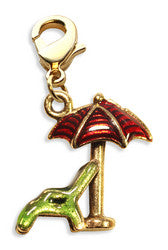 Beach Chair with Umbrella Charm Dangle