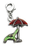 Beach Chair with Umbrella Charm Dangle