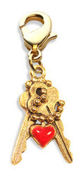 Keys with Heart Charm Dangle