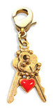 Keys with Heart Charm Dangle