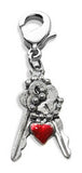 Keys with Heart Charm Dangle