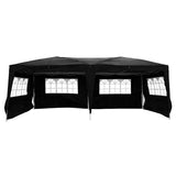 3 x 6m Four Windows Practical Waterproof Folding Tent Black