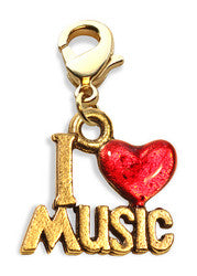 I Love Music Charm Dangle