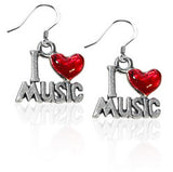 I Love Music Charm Earrings