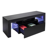 Elegant Household Decoration LED TV Cabinet with Single Drawer Black