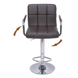 2pcs 60-80cm 6 Checks Round Cushion Bar Stools with Armrest Coffee