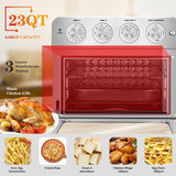 Geek Chef Air Fryer Toaster Oven, 6 Slice 24QT Convection Airfryer Countertop Oven, Roas, Broil, Reheat, Fry Oil-Free, Stainless Steel, Silver, 1700W.