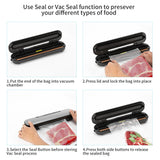 Zokop V69 Portable Food Vacuum Sealer Machine for Food Saver Storage with Magnets and 10 Bags Silver Gray *