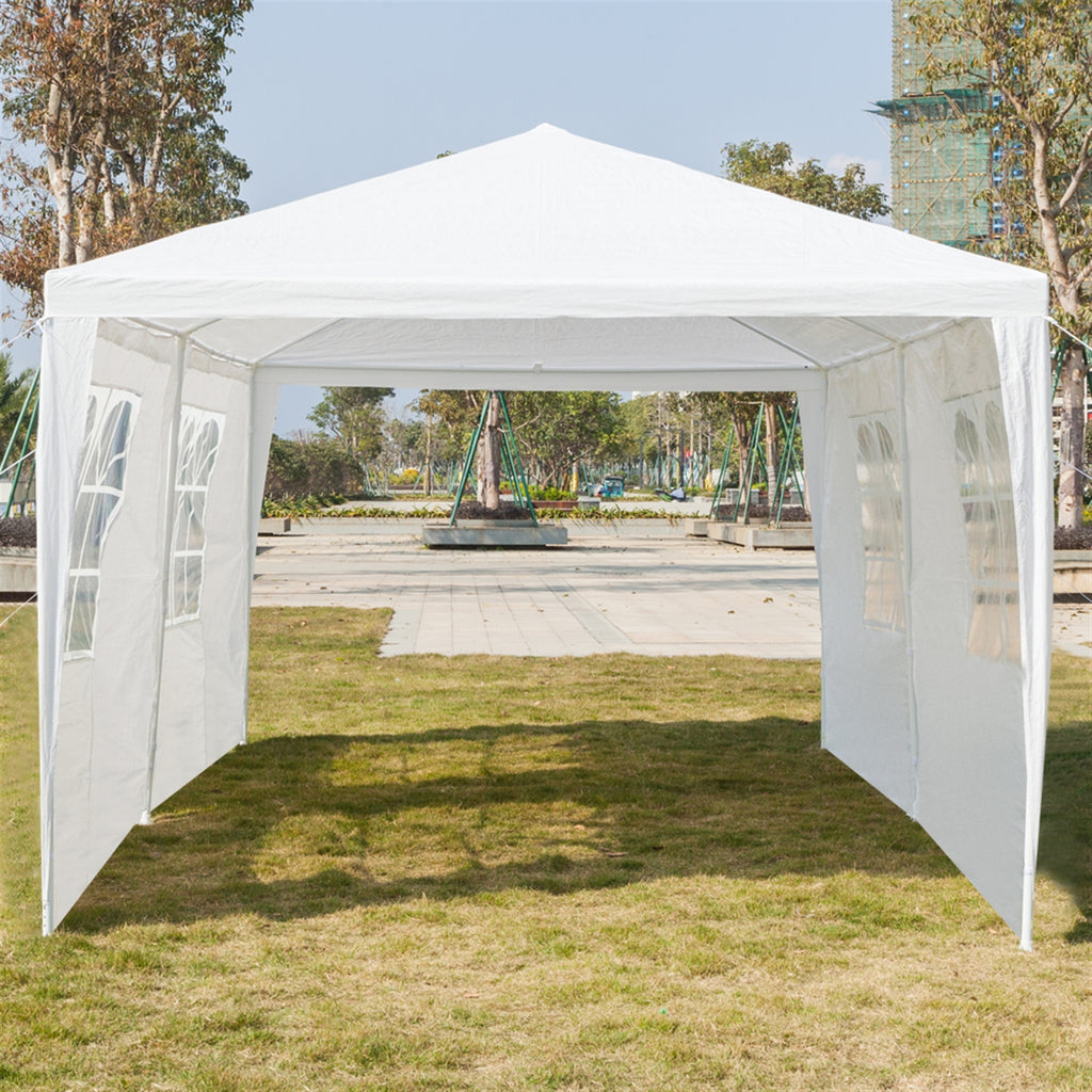 3 x 6m Six Sides Two Doors Waterproof Tent with Spiral Tubes White **