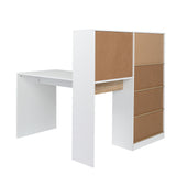 FCH Particleboard Pasted Triamine Steel Frame With Four Simple Bookshelf Computer Desk White Wood Grain Color **