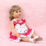 All-Plastic Simulation Doll: 22 Inches Cute Polka Dot Skirt