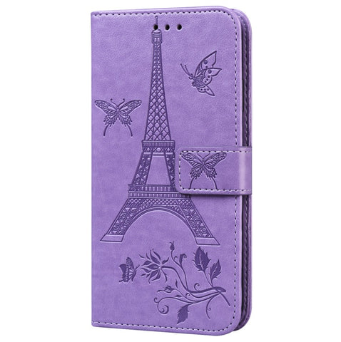 For iPhone12 mini Phone Case 5.4 Inches Card Slot Phone Bracket Mobile Phone Cover purple