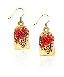 50% Off Sales Tag Charm Earrings