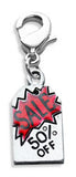 50% Off Sales Tag Charm Dangle