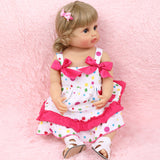 All-Plastic Simulation Doll: 22 Inches Cute Polka Dot Skirt