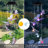 2V 40maH Solar Intelligent Light Control Design and Color Shell Butterfly Wind Chime **