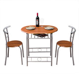 Brown Wood Grain PVC Breakfast Table (One Table and Two Chairs) **