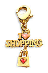 I Love Shopping Charm Dangle