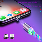 Data Line LED Magnetic Micro USB Cable Android Type-C IOS Fast Charging Cable for Mobile Phone color_Type C interface