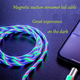 Data Line LED Magnetic Micro USB Cable Android Type-C IOS Fast Charging Cable for Mobile Phone color_Type C interface