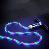 Data Line LED Magnetic Micro USB Cable Android Type-C IOS Fast Charging Cable for Mobile Phone color_Type C interface