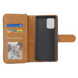 For Samsung S10/S20/S10E/ S10 Plus Pu Leather  Mobile Phone Cover Zipper Card Bag + Wrist Strap brown