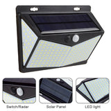 208 LED Solar Power Light PIR Motion Sensor Security Outdoor Garden Wall Lamp US **