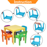 Set of Plastic Table And Chair for Children, One Desk And Four Chairs (50x50x46cm) **