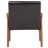 (75 x 69 x 84)cm Retro Modern Wooden Single Chair,Brown PU