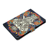 For iPad 5/6/7/8/9-iPad Pro9.7-iPad 9.7 Laptop Protective Case Color Painted Smart Stay PU Cover Crown cat