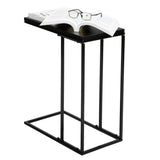 Artisasset Black MDF Countertops Grey Wrought Iron Base Single Layer Snack Table **