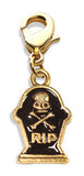 Tombstone with Skull Charm Dangle