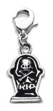 Tombstone with Skull Charm Dangle