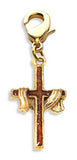 Cross with Shroud Charm Dangle