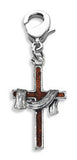 Cross with Shroud Charm Dangle