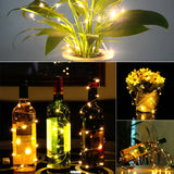 2m 20 LED Mini Bottle Stopper Lamp String Bar Decoration String Light Warm White Light Earth Yellow **